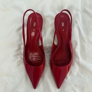 Red Zara Pointed Heels